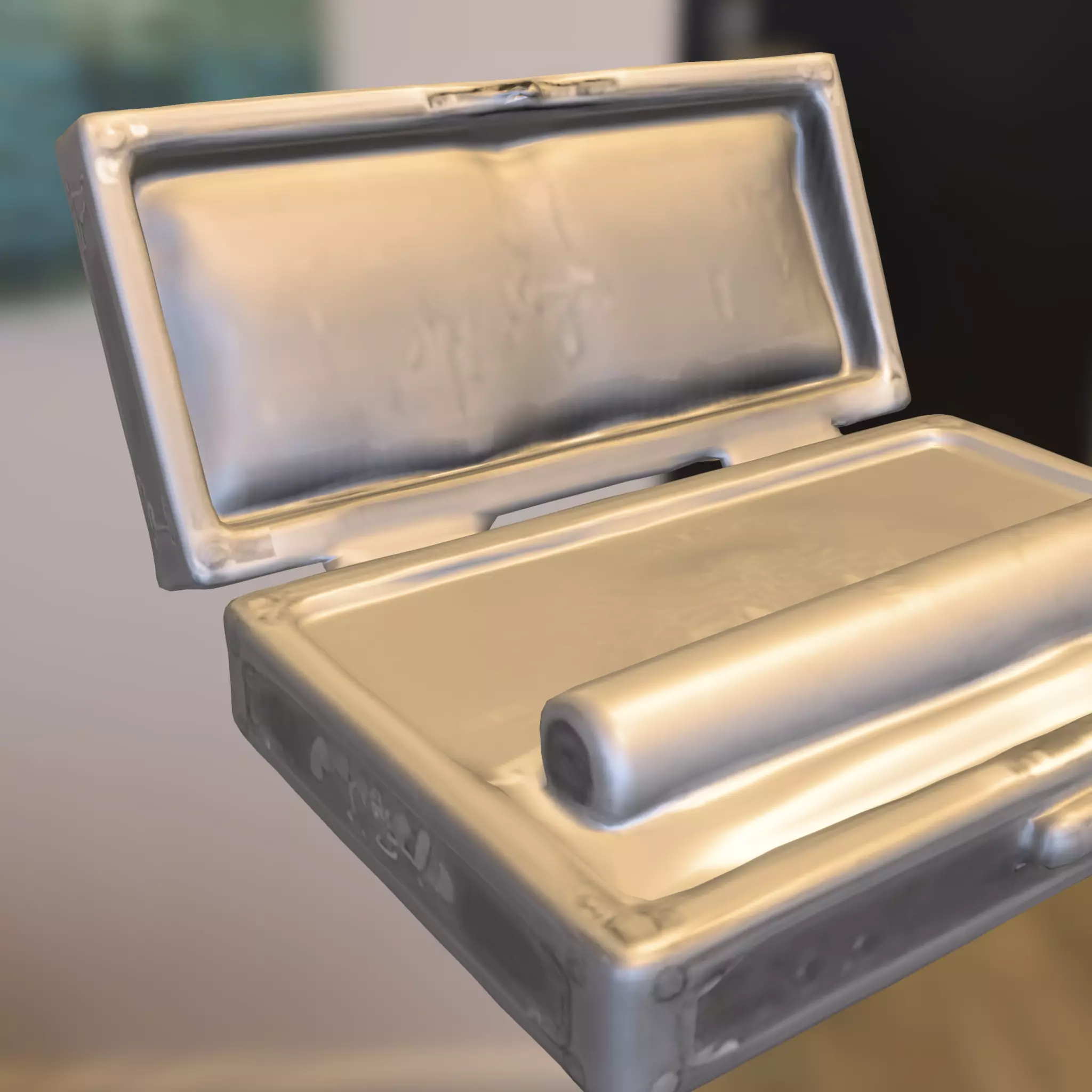 Luxurious Golden pipe box Low-poly 3D model_4