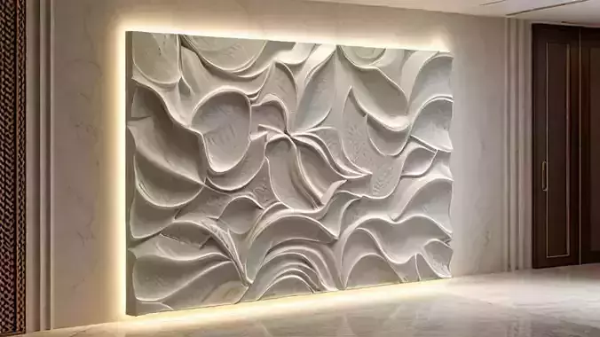 modern panel wall decor set relief stl mural CNC 258