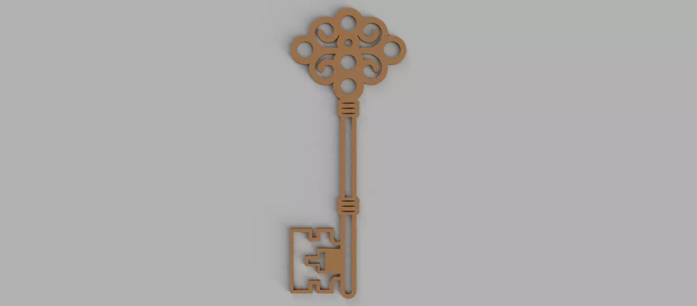 Antique Door Key Keychain - Pendant - Necklace 3D print model_1