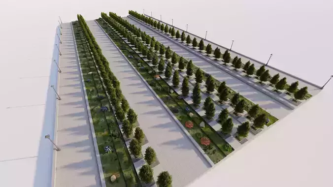 park-public bolvar-Private Landscape 3D model