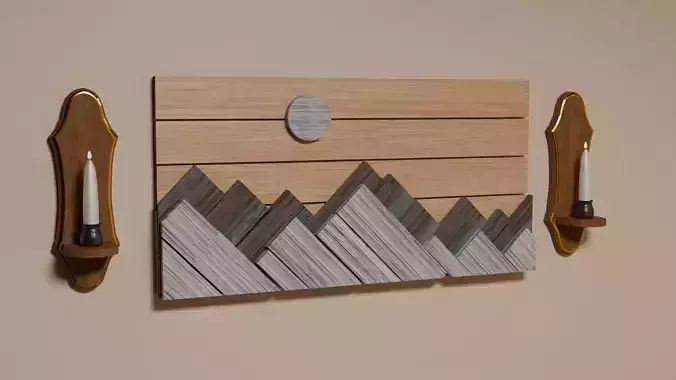 Recycled Wood Mountains Wall Art