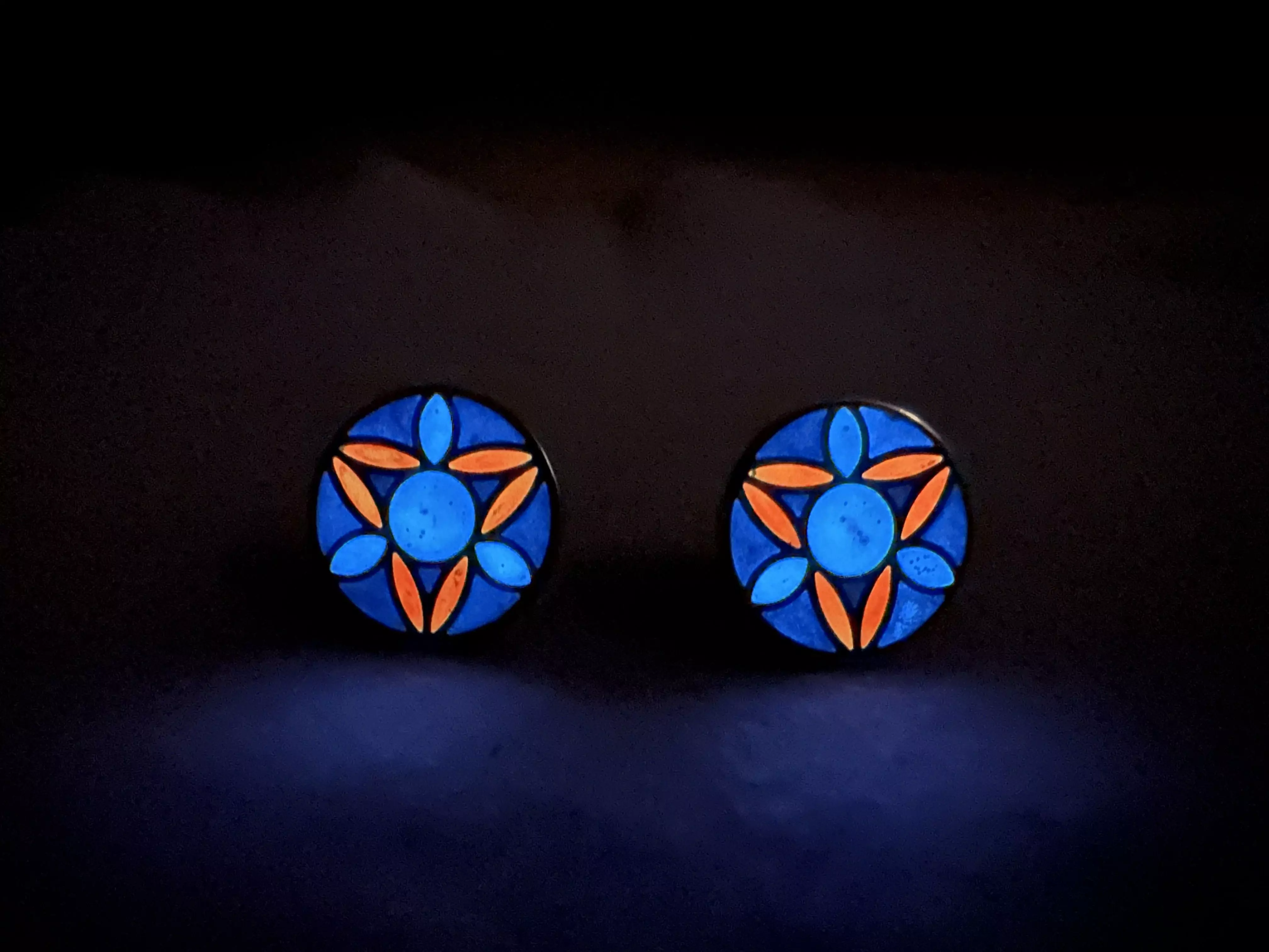 Pomegranate Enamel Earring Base 3D print model_2