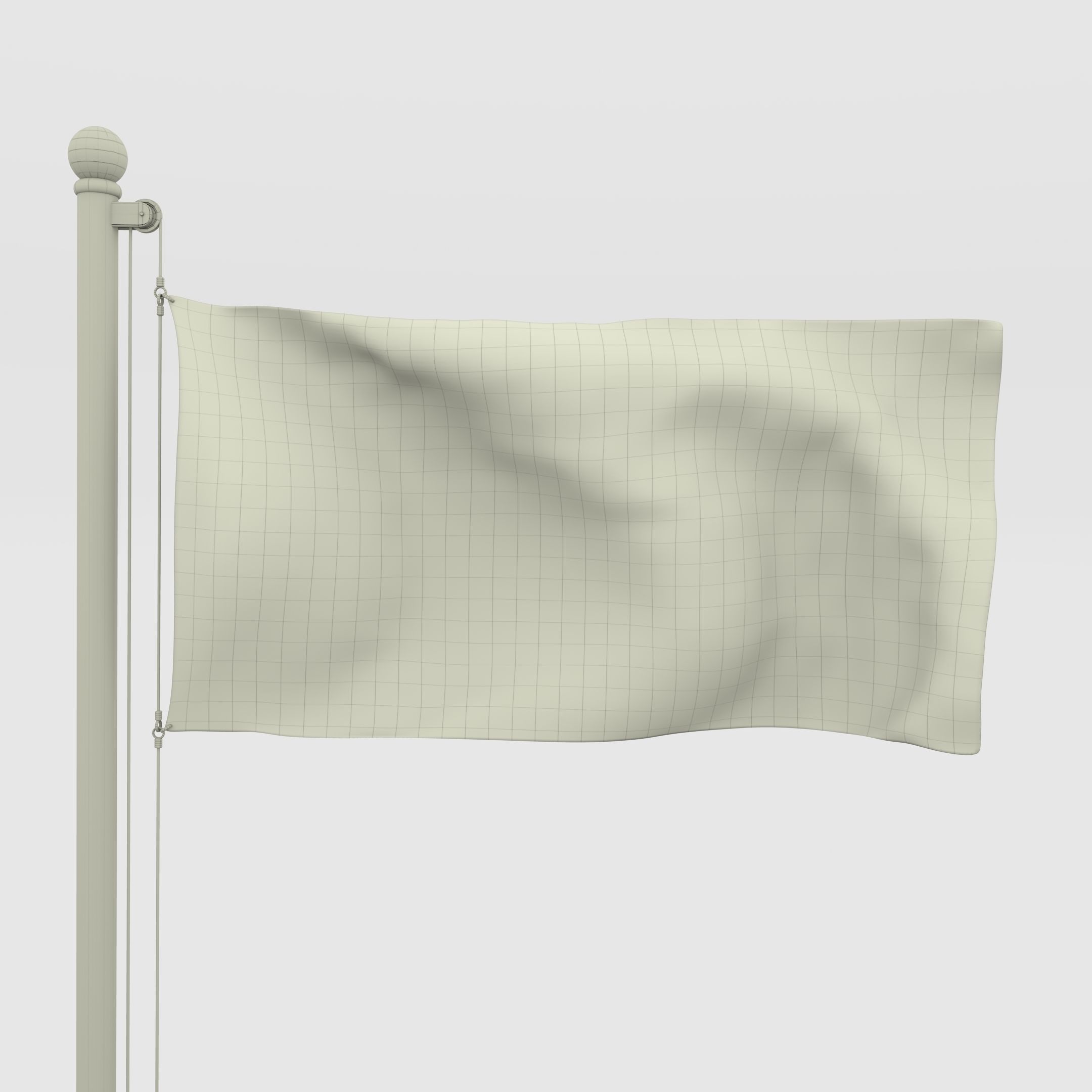 Animated Algeria Flag Low-poly 3D model_19