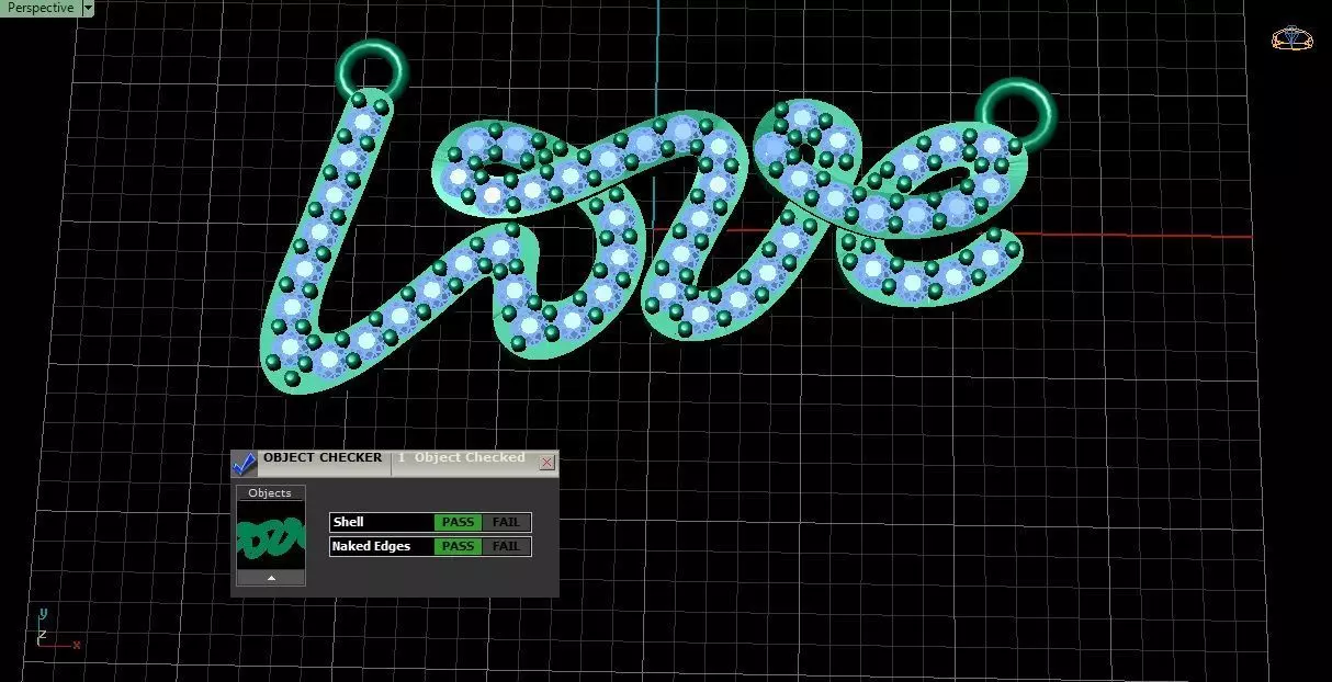 Love Script Pendant jewelry 3D model - for Him and Her 3D print model_8