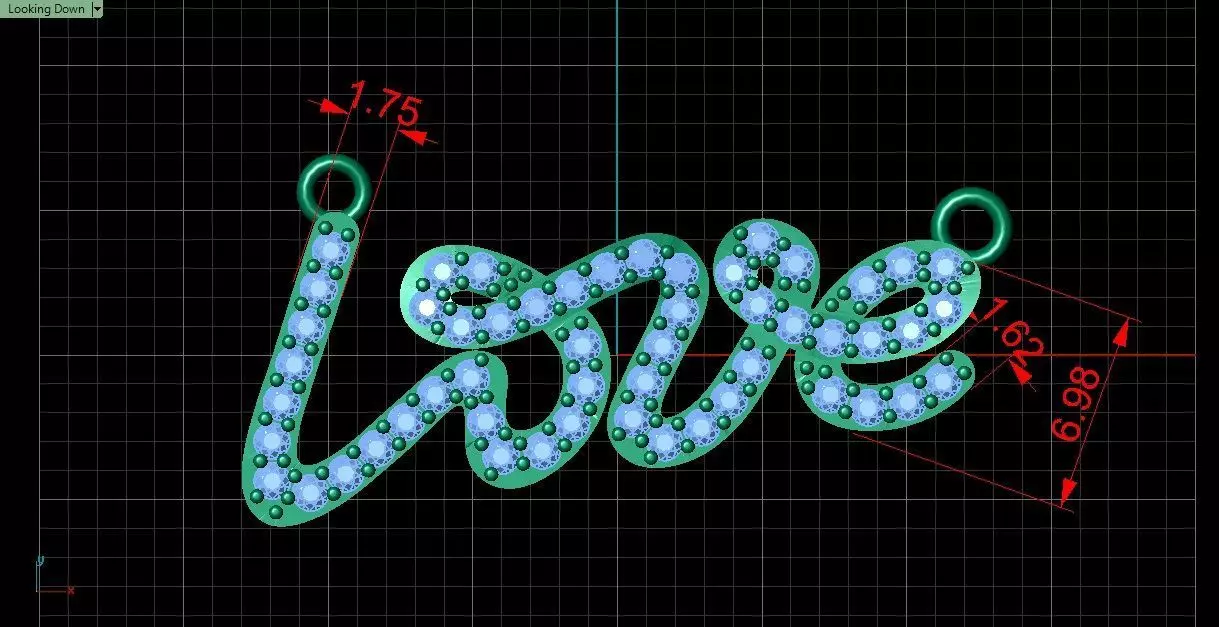 Love Script Pendant jewelry 3D model - for Him and Her 3D print model_10