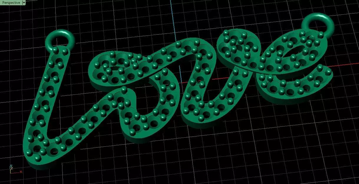 Love Script Pendant jewelry 3D model - for Him and Her 3D print model_16