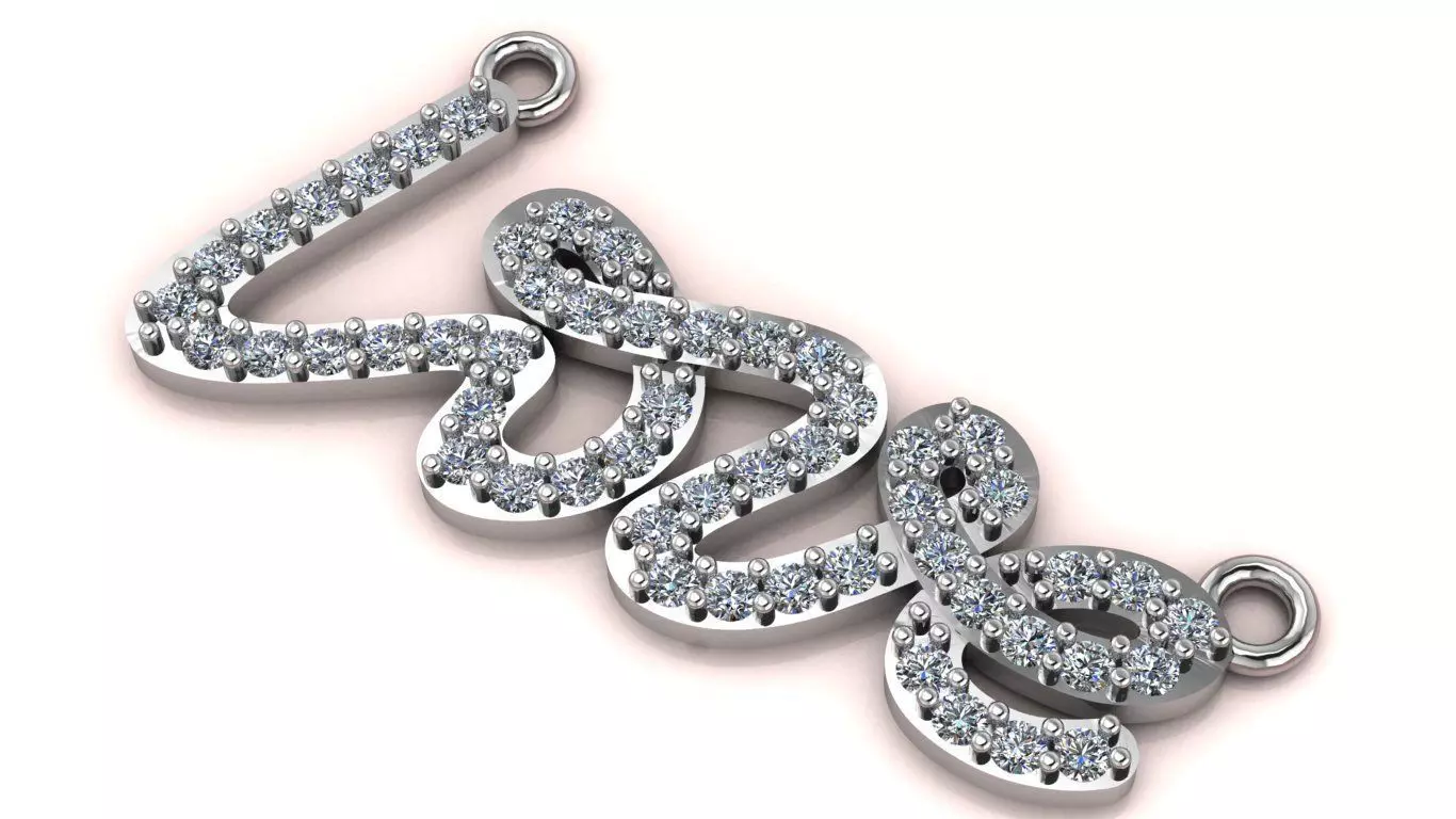 Love Script Pendant jewelry 3D model - for Him and Her 3D print model_24