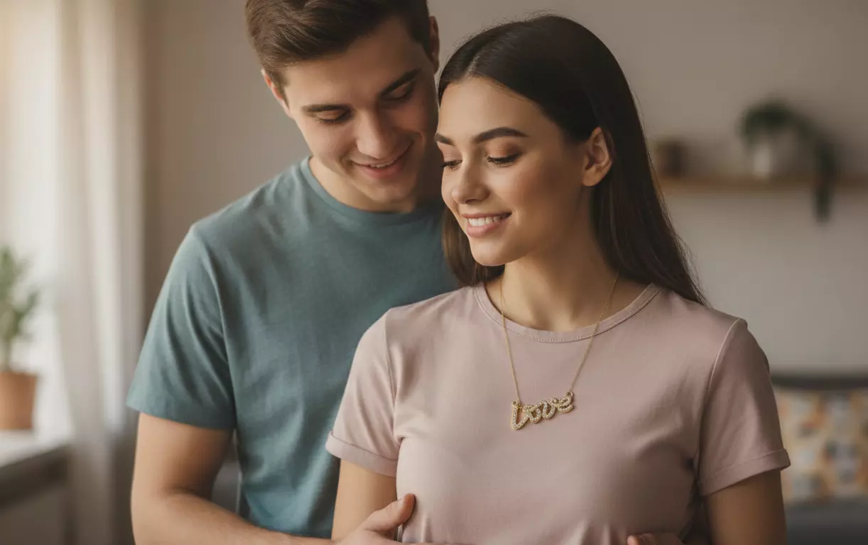 Love Script Pendant jewelry 3D model - for Him and Her 3D print model_1