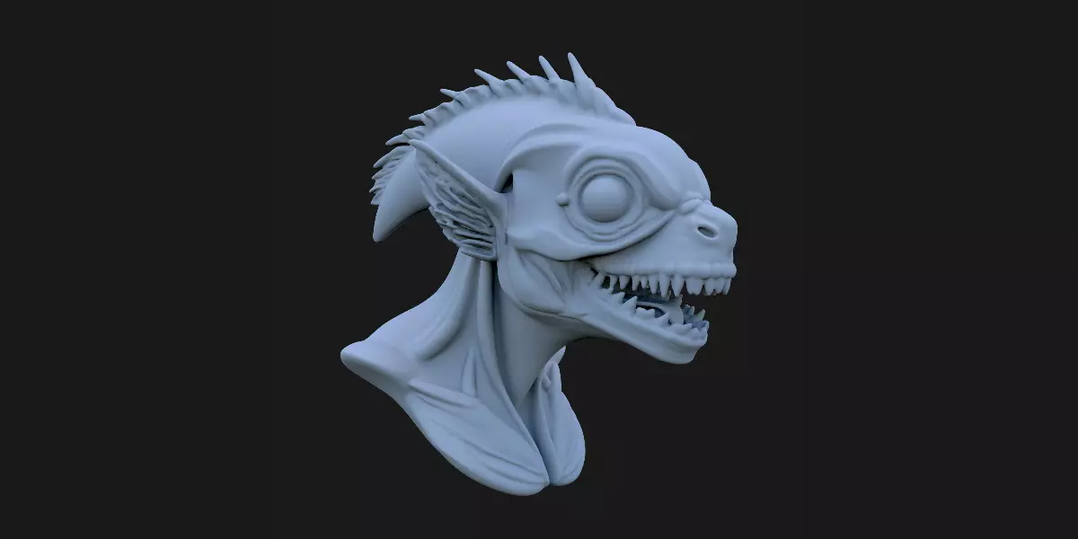 11 Stylized Creature Bust Pack Ready For 3D Printing 3D print model_6