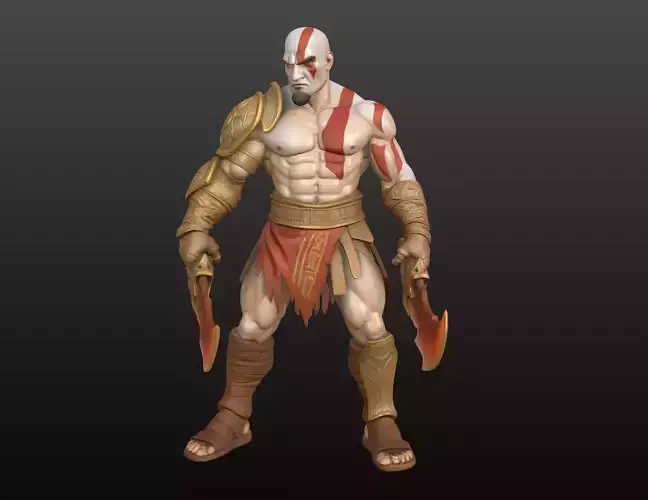 Legendary War Champion STL  Action Figure 3D kratos