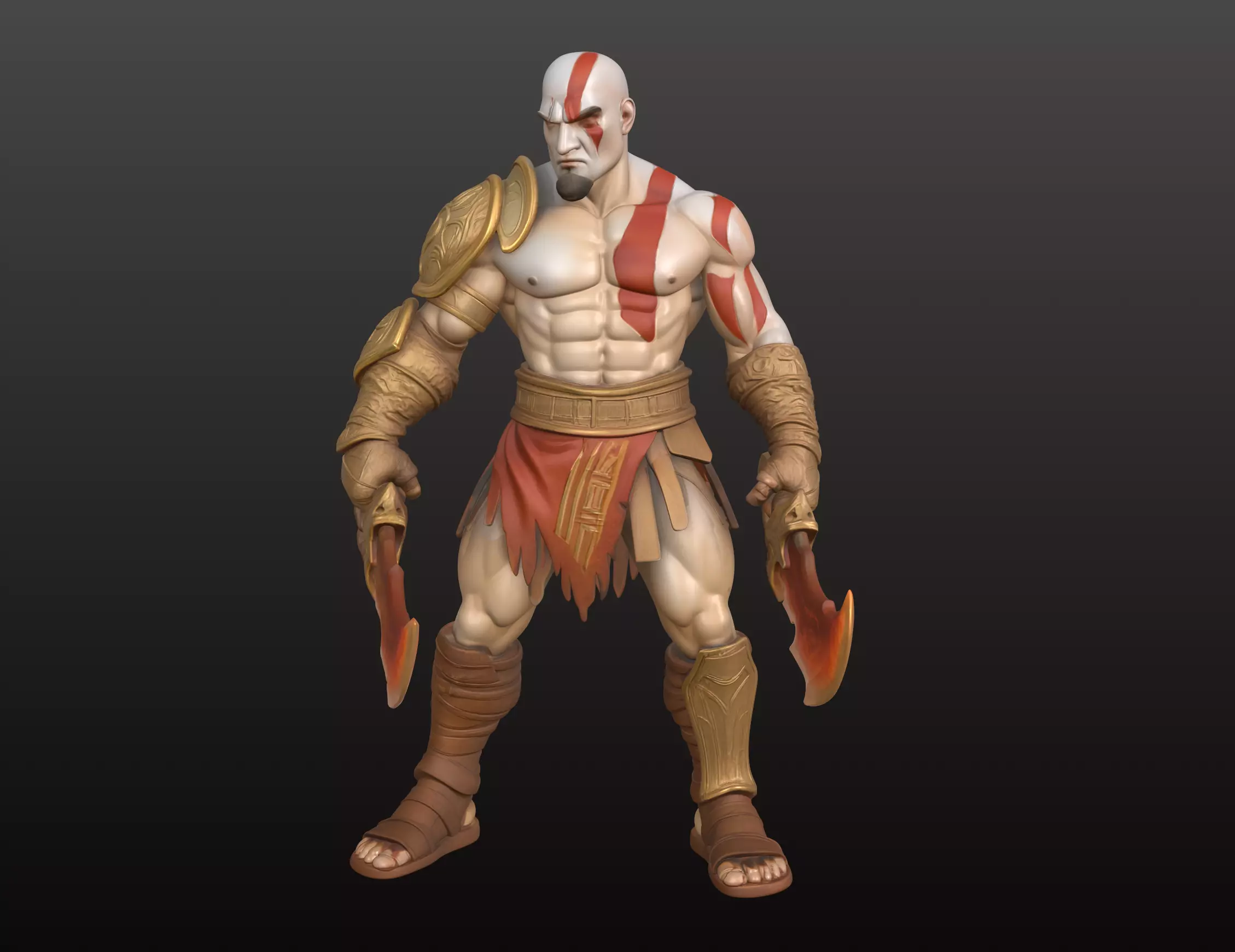 Legendary War Champion STL Action Figure 3D kratos 3D print model