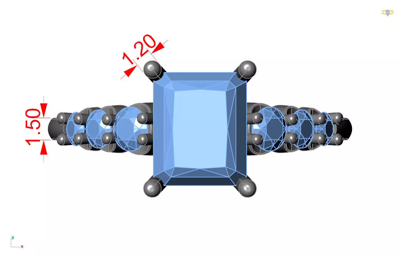 Radiant Engagement Ring 3D print model_5