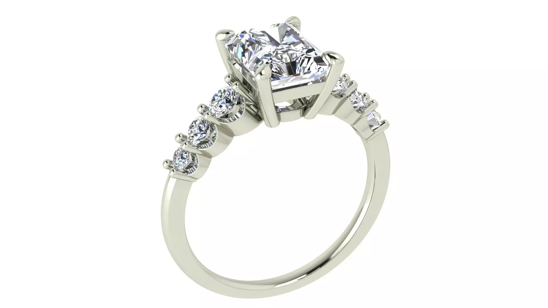 Radiant Engagement Ring 3D print model_0