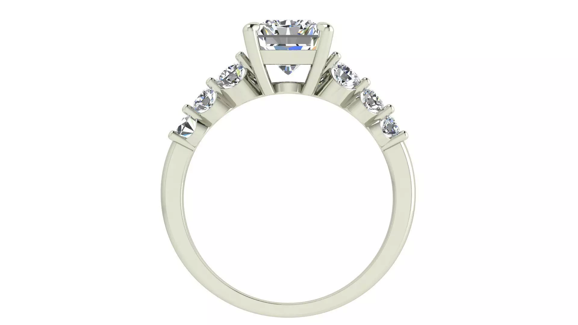 Radiant Engagement Ring 3D print model_2