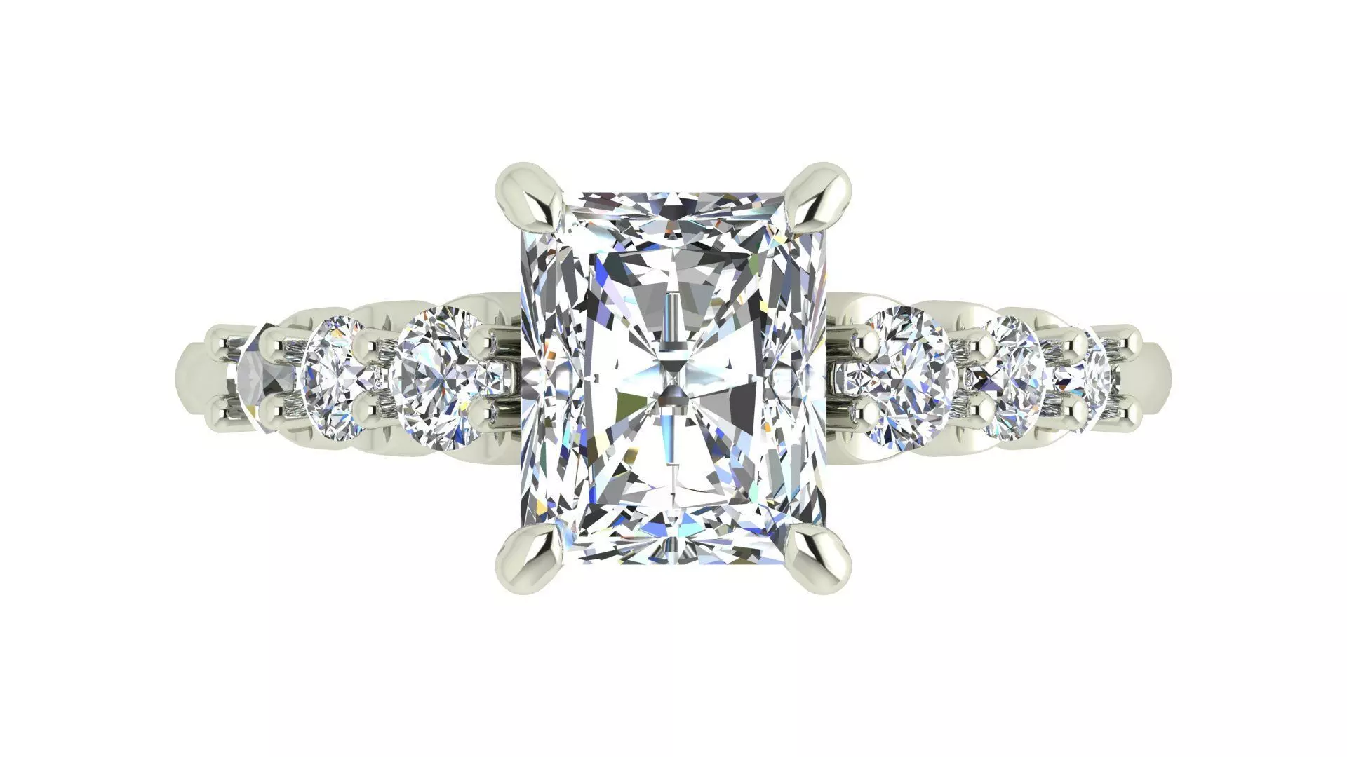 Radiant Engagement Ring 3D print model_1