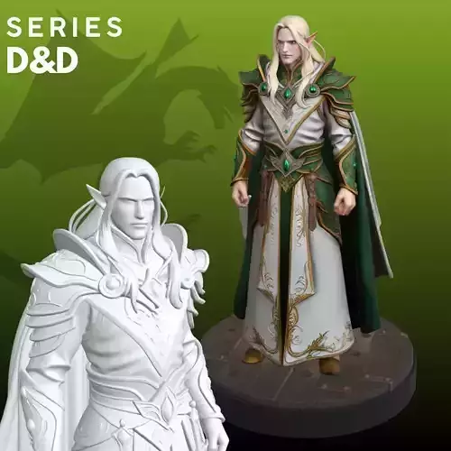 Elf Elven Ranger STL Tabletop RPG Character 3D