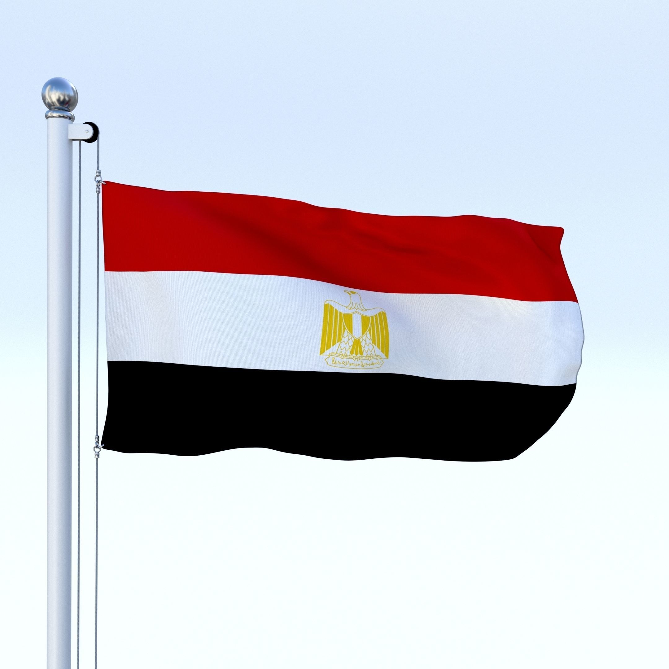 Animated Egypt Flag Low-poly 3D model_26