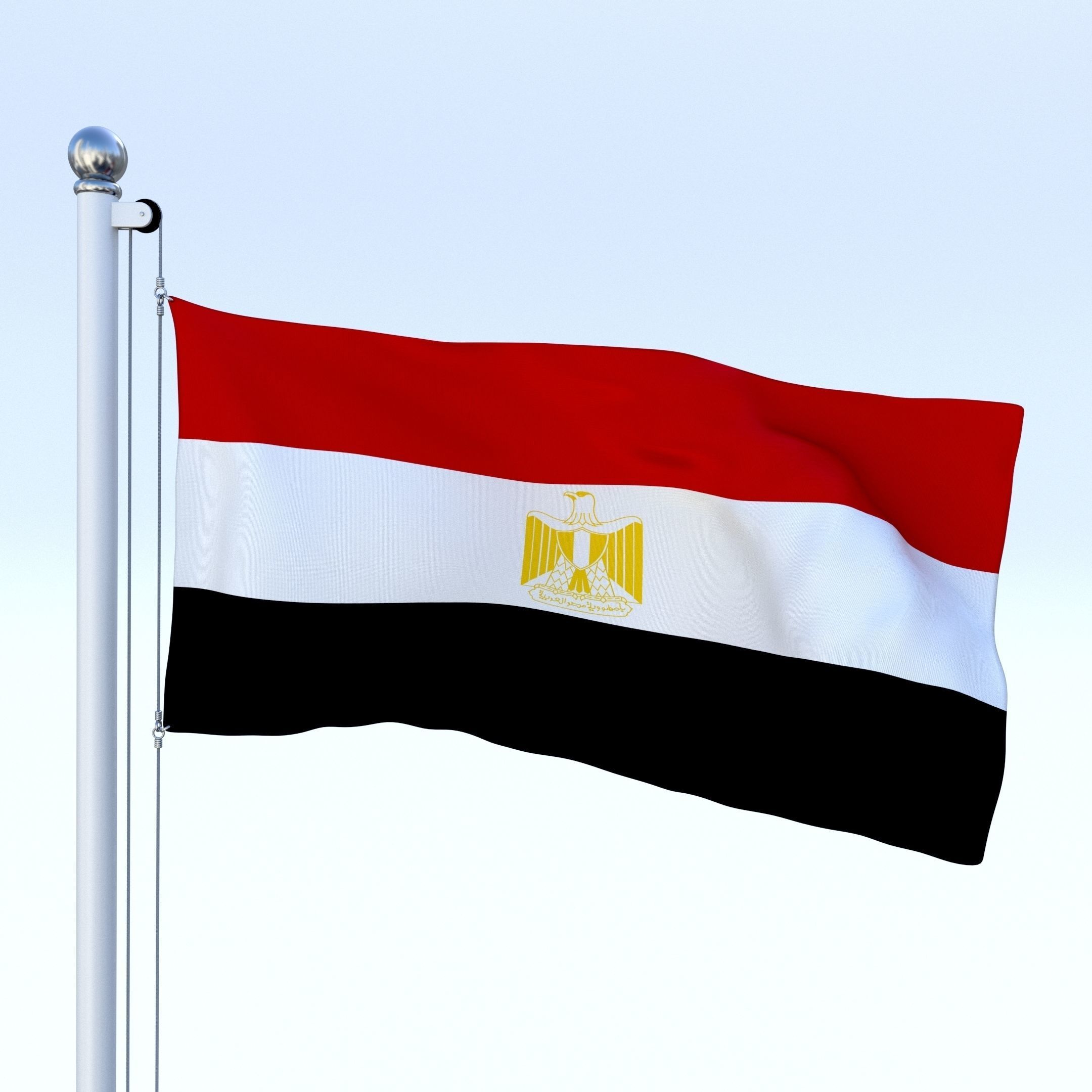 Animated Egypt Flag Low-poly 3D model_18