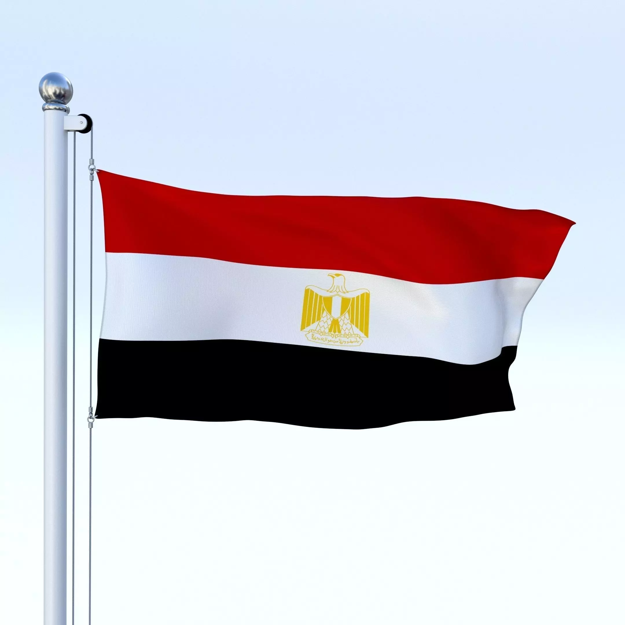 Animated Egypt Flag Low-poly 3D model_0