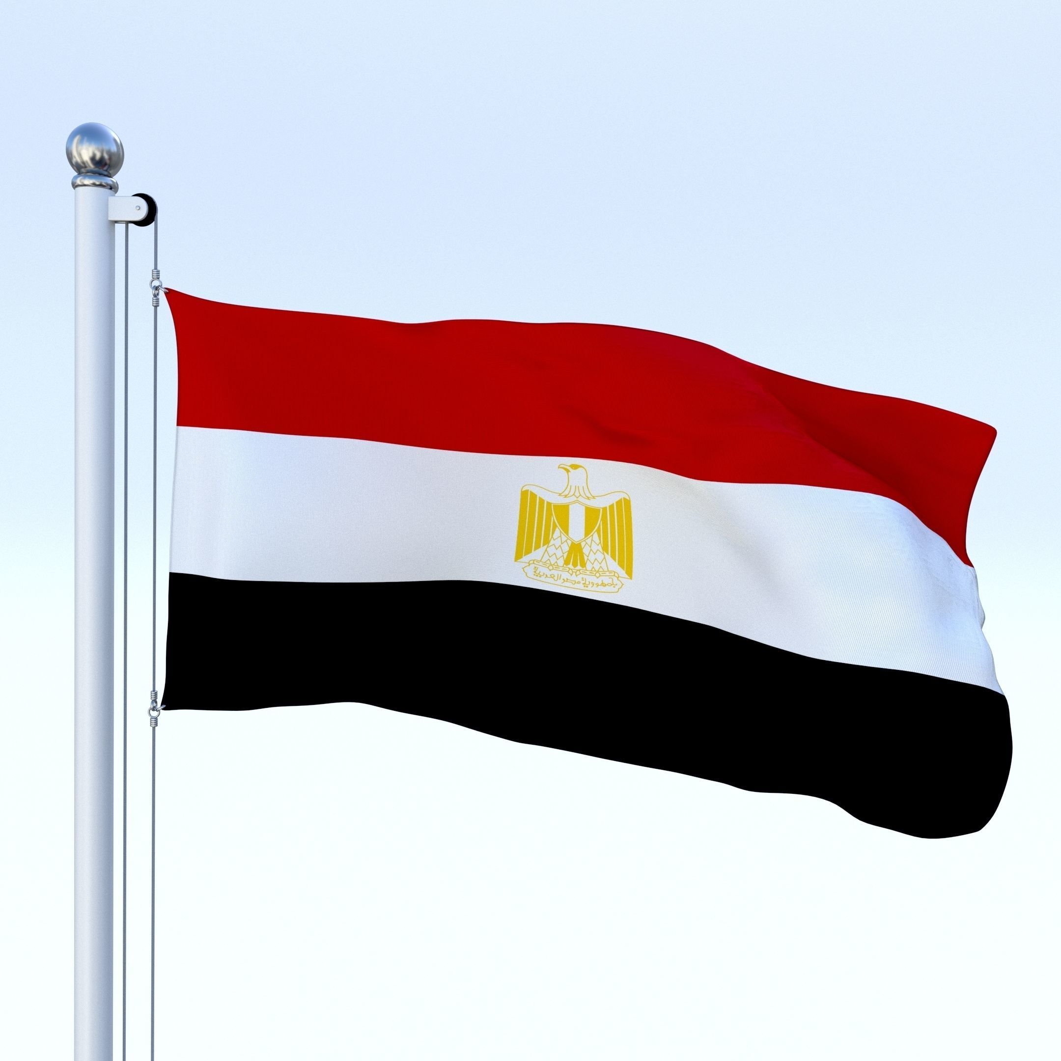 Animated Egypt Flag Low-poly 3D model_25
