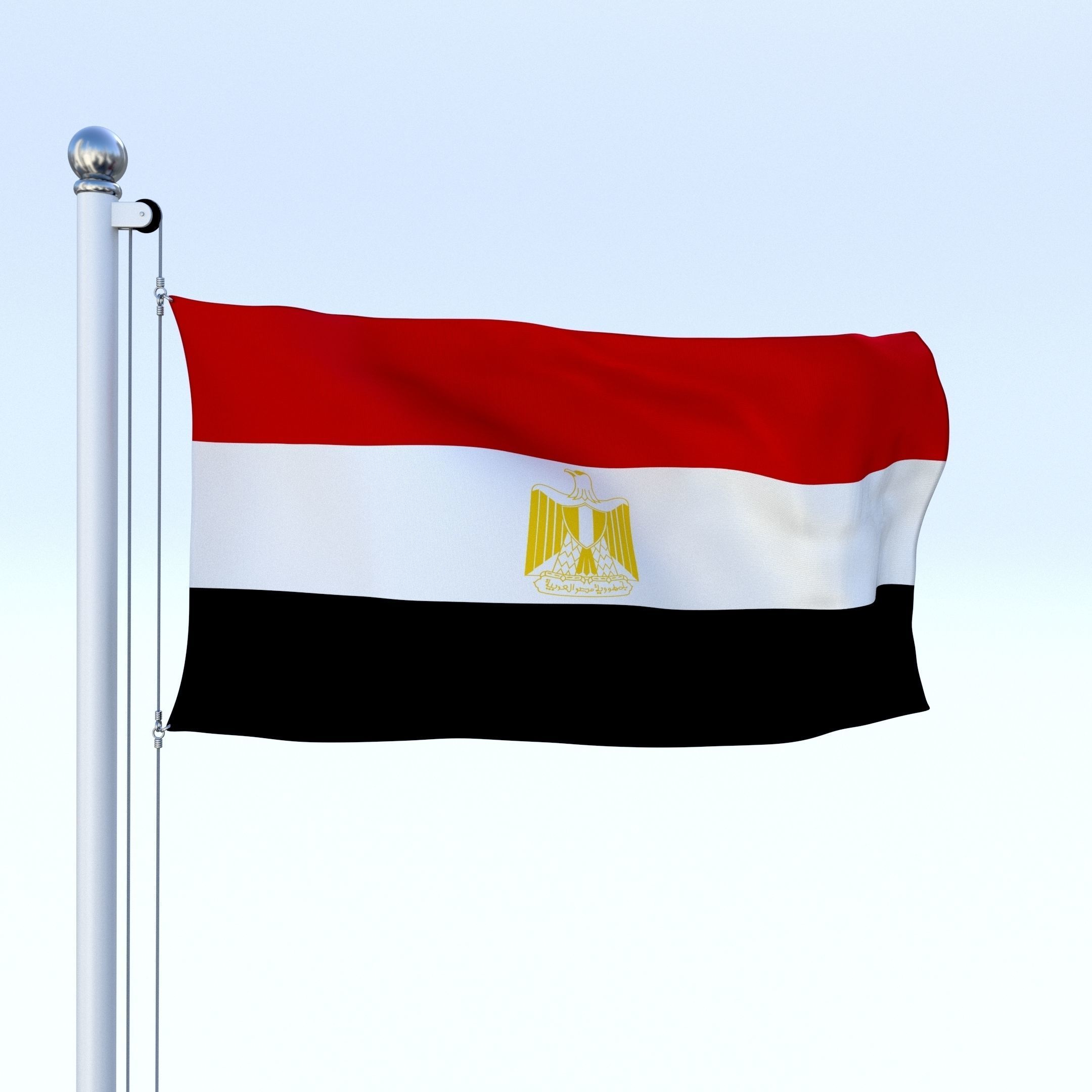 Animated Egypt Flag Low-poly 3D model_21