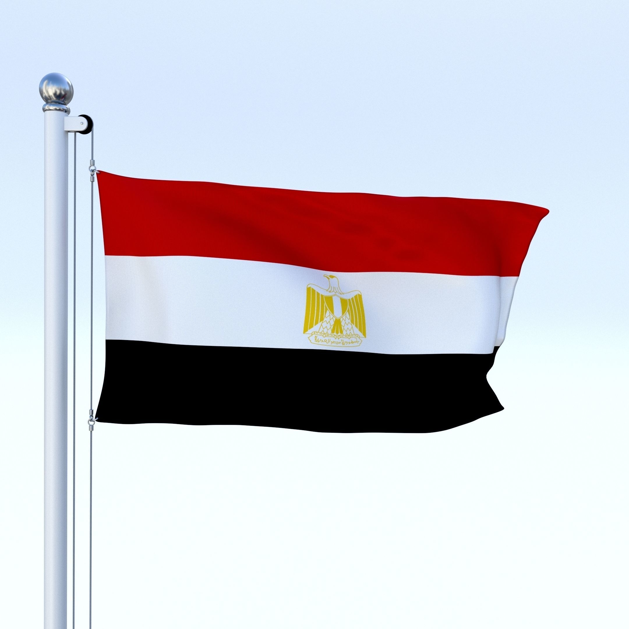Animated Egypt Flag Low-poly 3D model_1