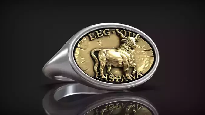 Roman Legion Hispana Buffalo Bull Antique Ring
