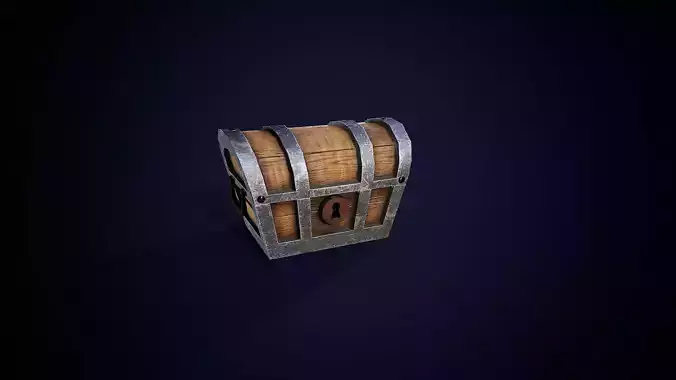 Stylized wooden chest 