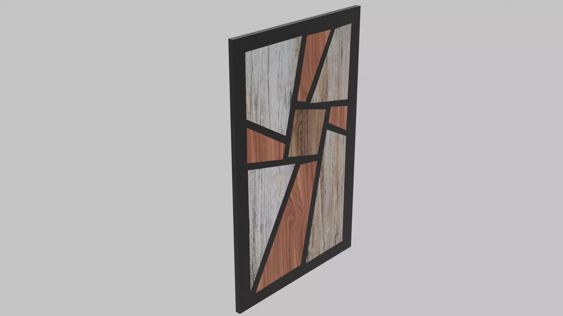 Wood Sunburst Abstract Wall Art Low-poly 3D model_1