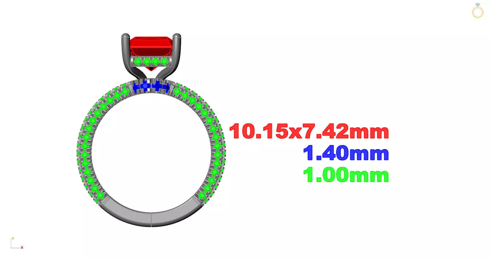 Radiant Engagement Ring  3D print model_4