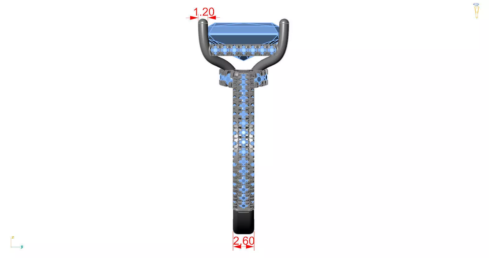 Radiant Engagement Ring  3D print model_7