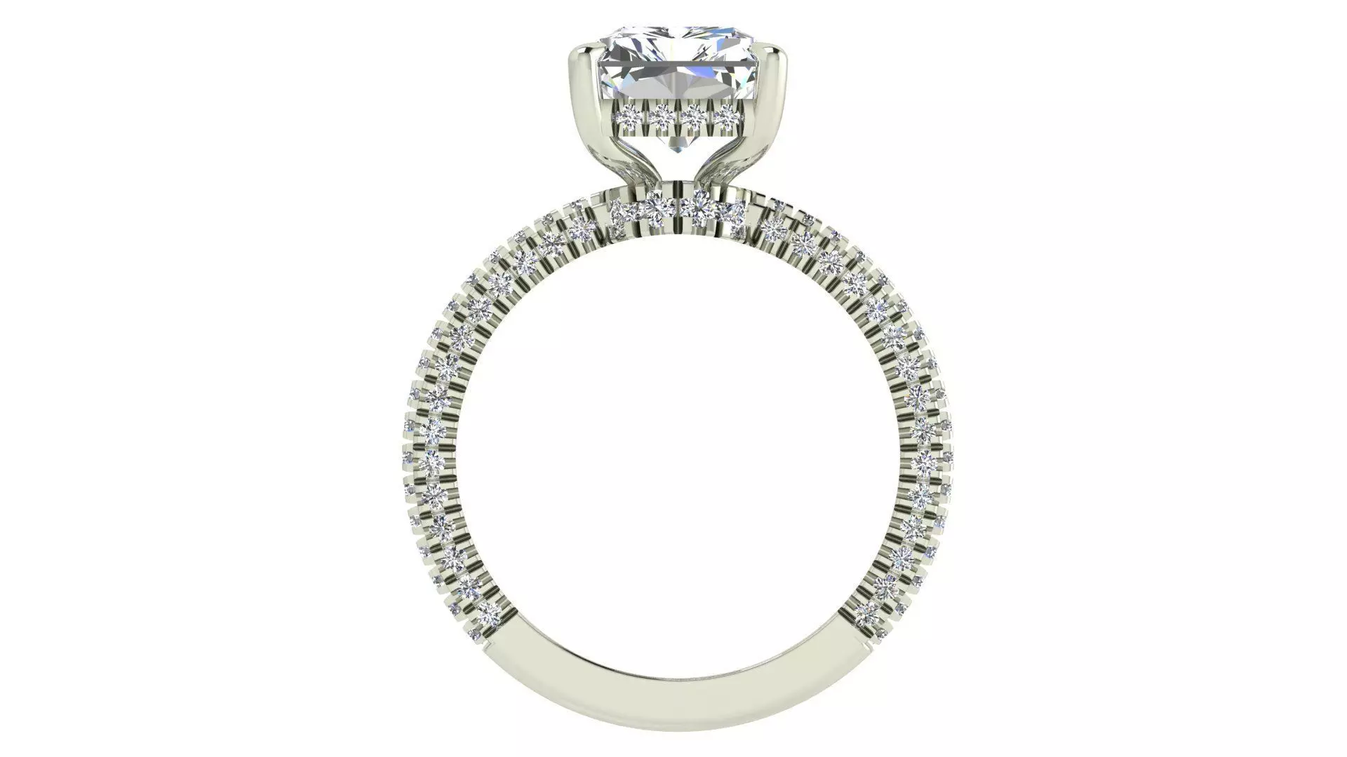 Radiant Engagement Ring  3D print model_1