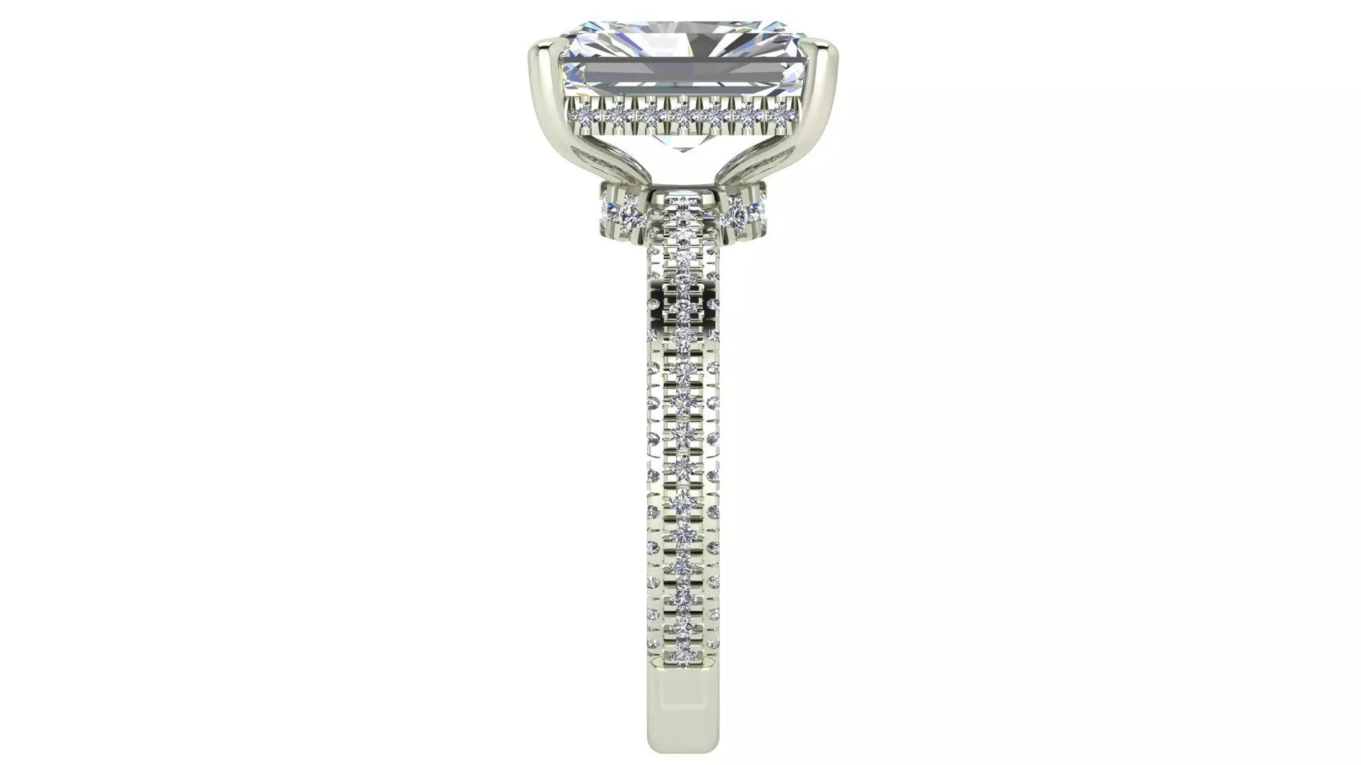 Radiant Engagement Ring  3D print model_3