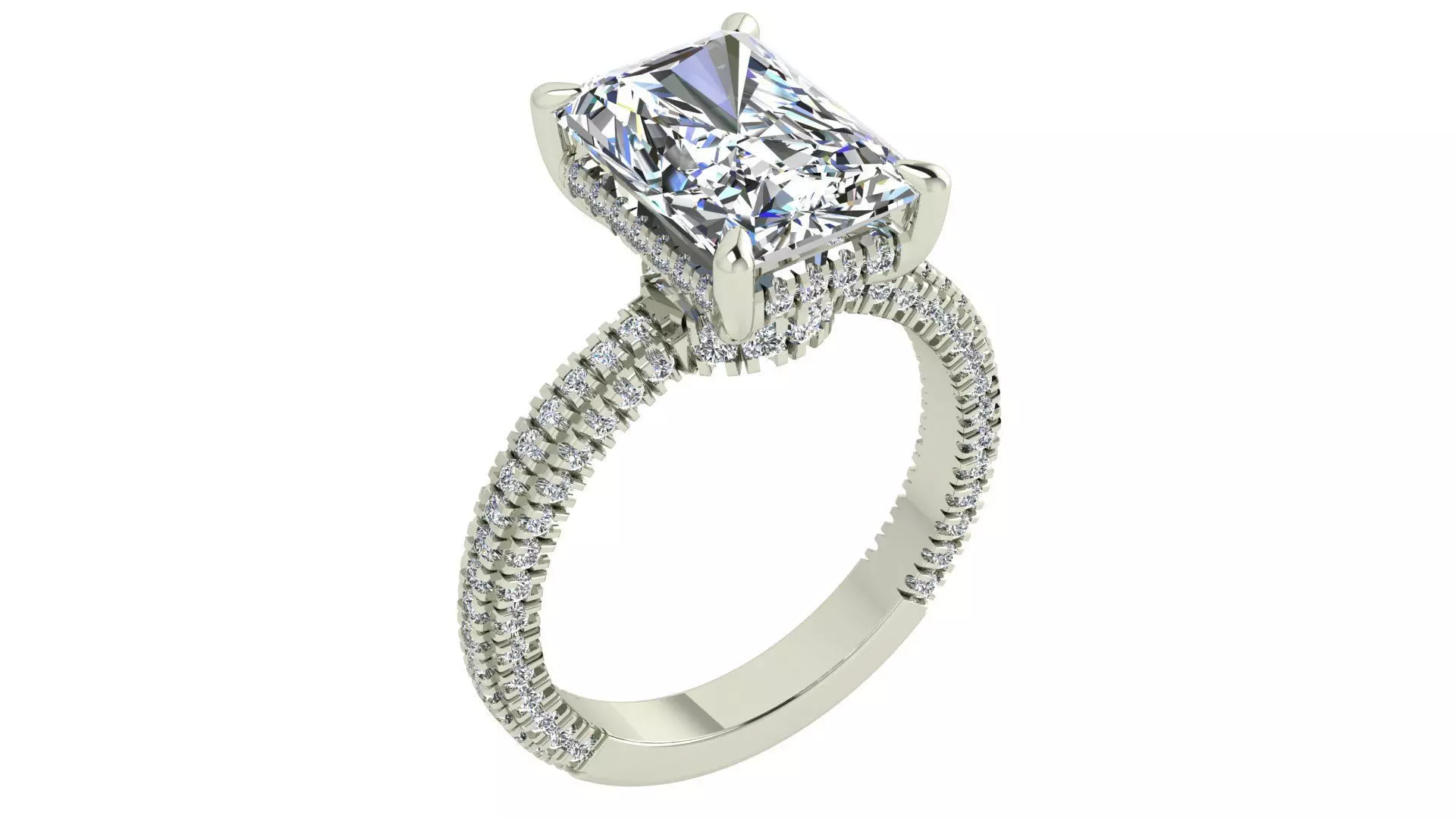 Radiant Engagement Ring  3D print model_2