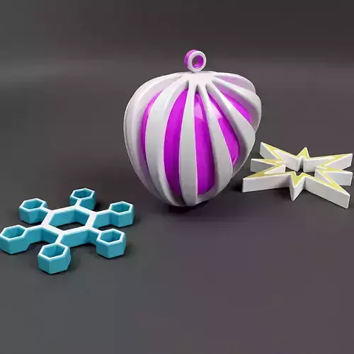 3d printable xmas ornaments set