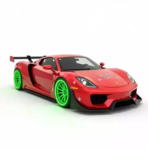 Christmas Sports Car 3D Model Festive Race Vehicle