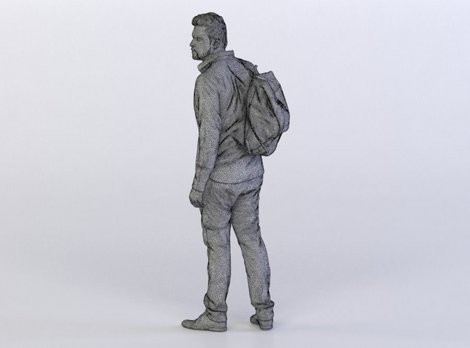 Amir 0413 Man Standing, Bag on one Shoulder