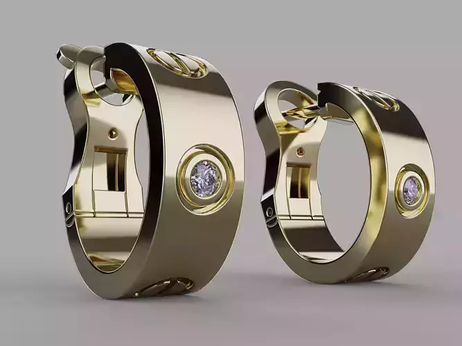 cartier love  earings gems -2-2 diametr