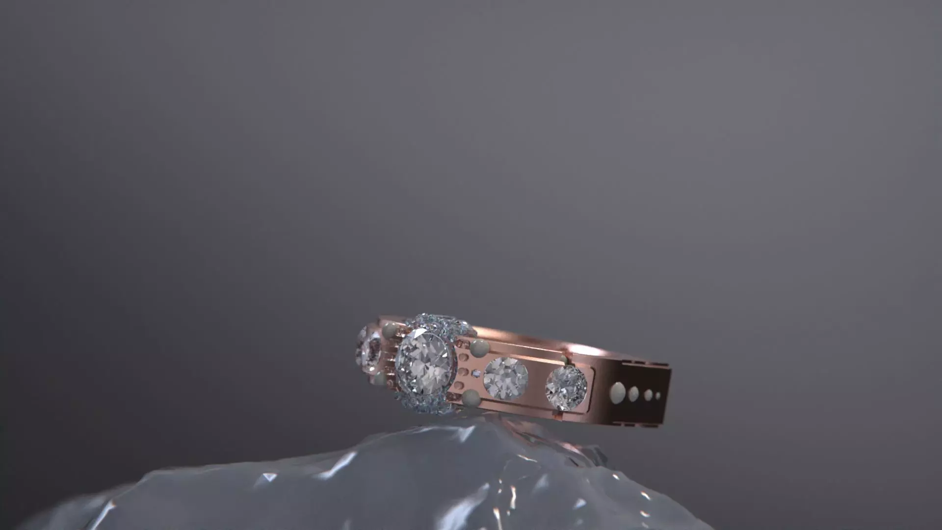 Crystal ring geometry 3D model_7