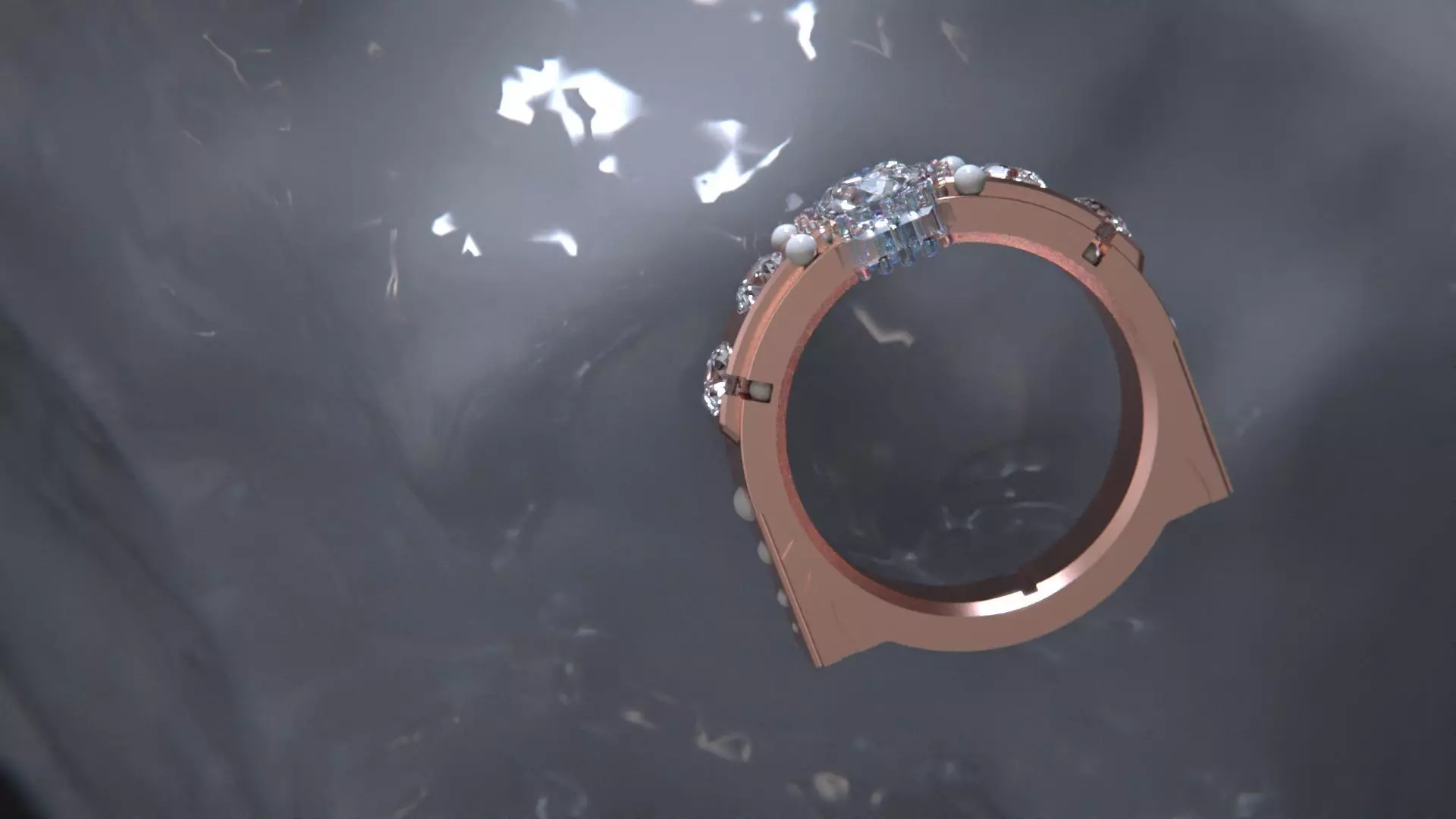 Crystal ring geometry 3D model_9