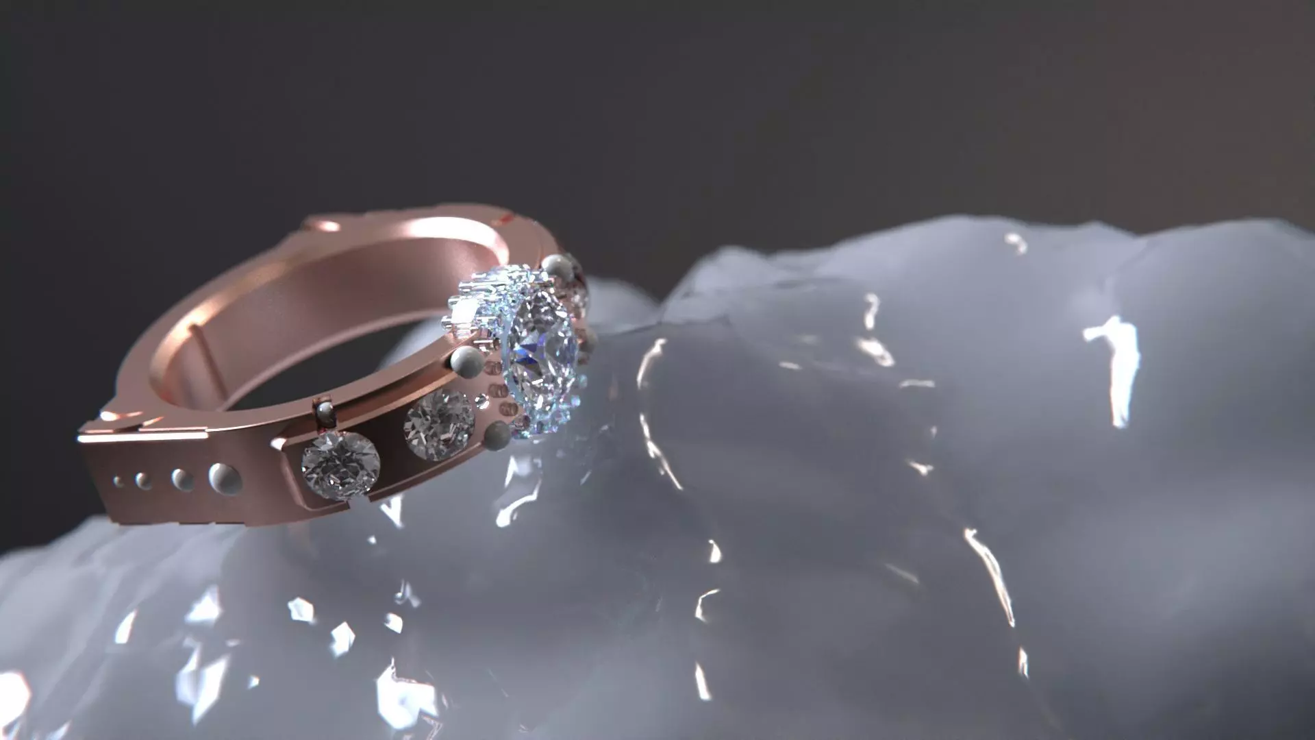 Crystal ring geometry 3D model_4