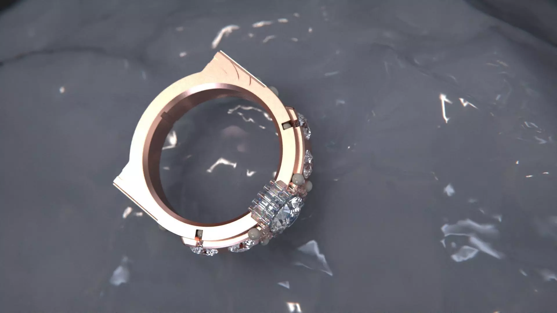 Crystal ring geometry 3D model_5