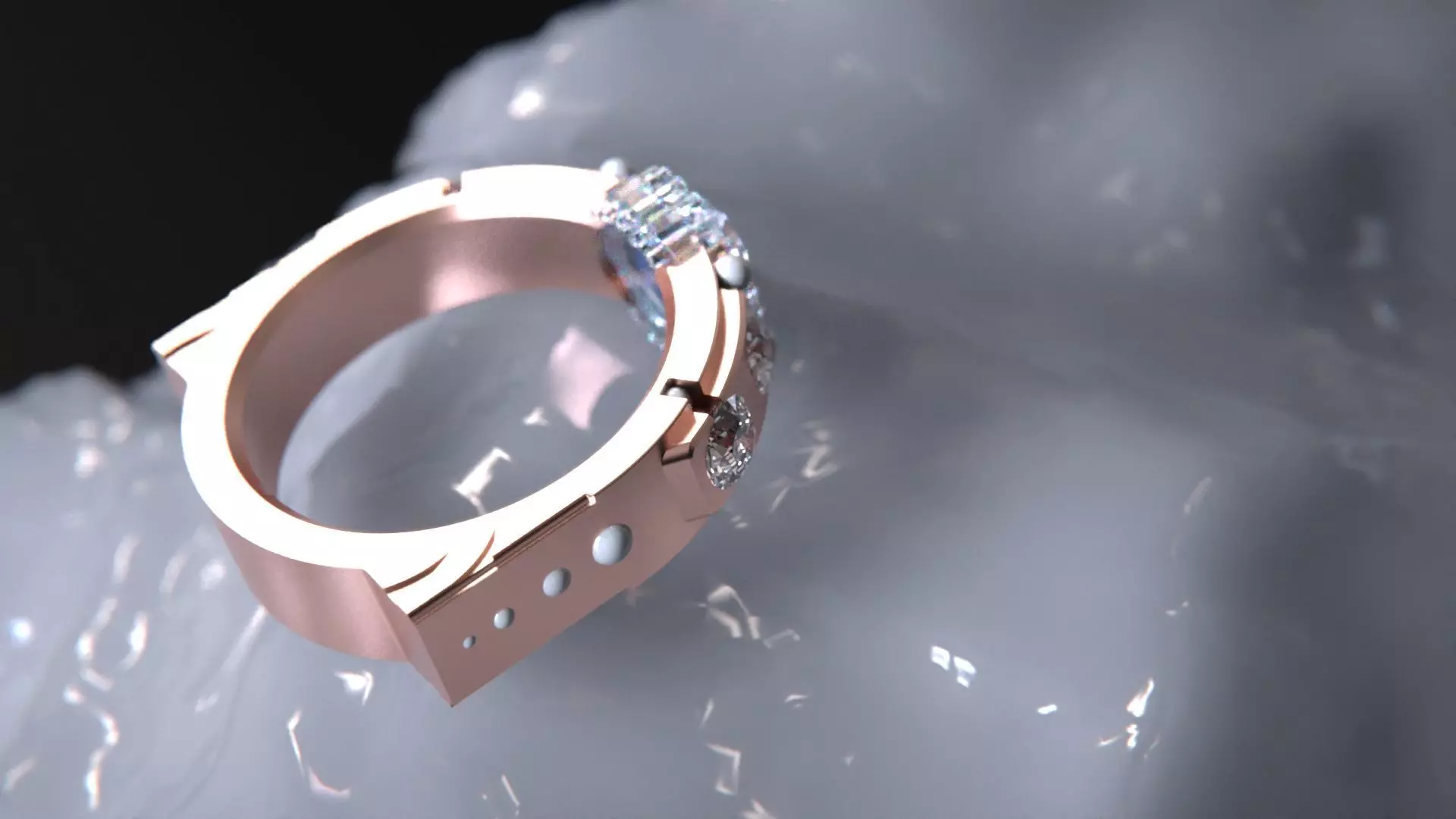 Crystal ring geometry 3D model_3