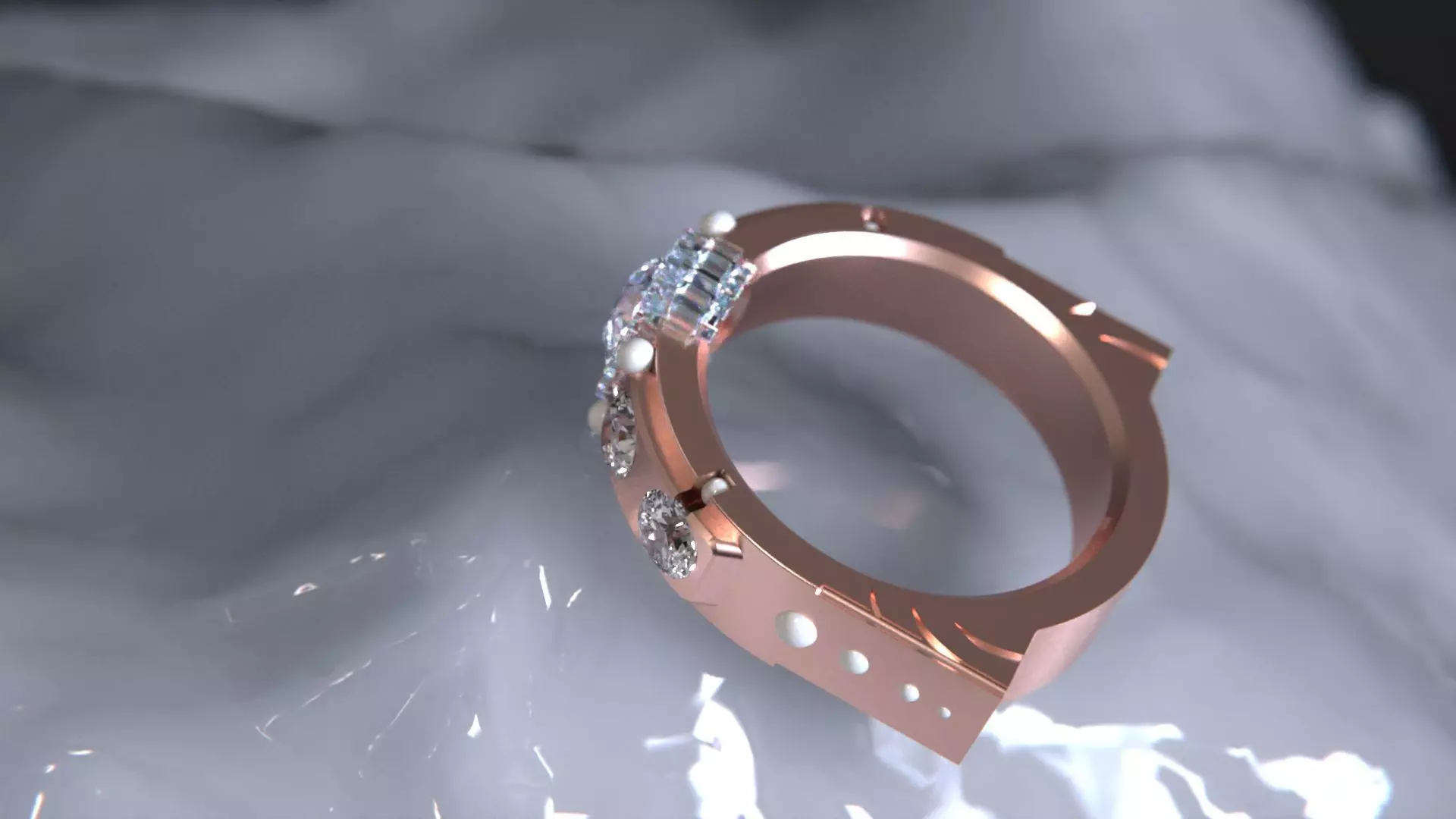Crystal ring geometry 3D model_2