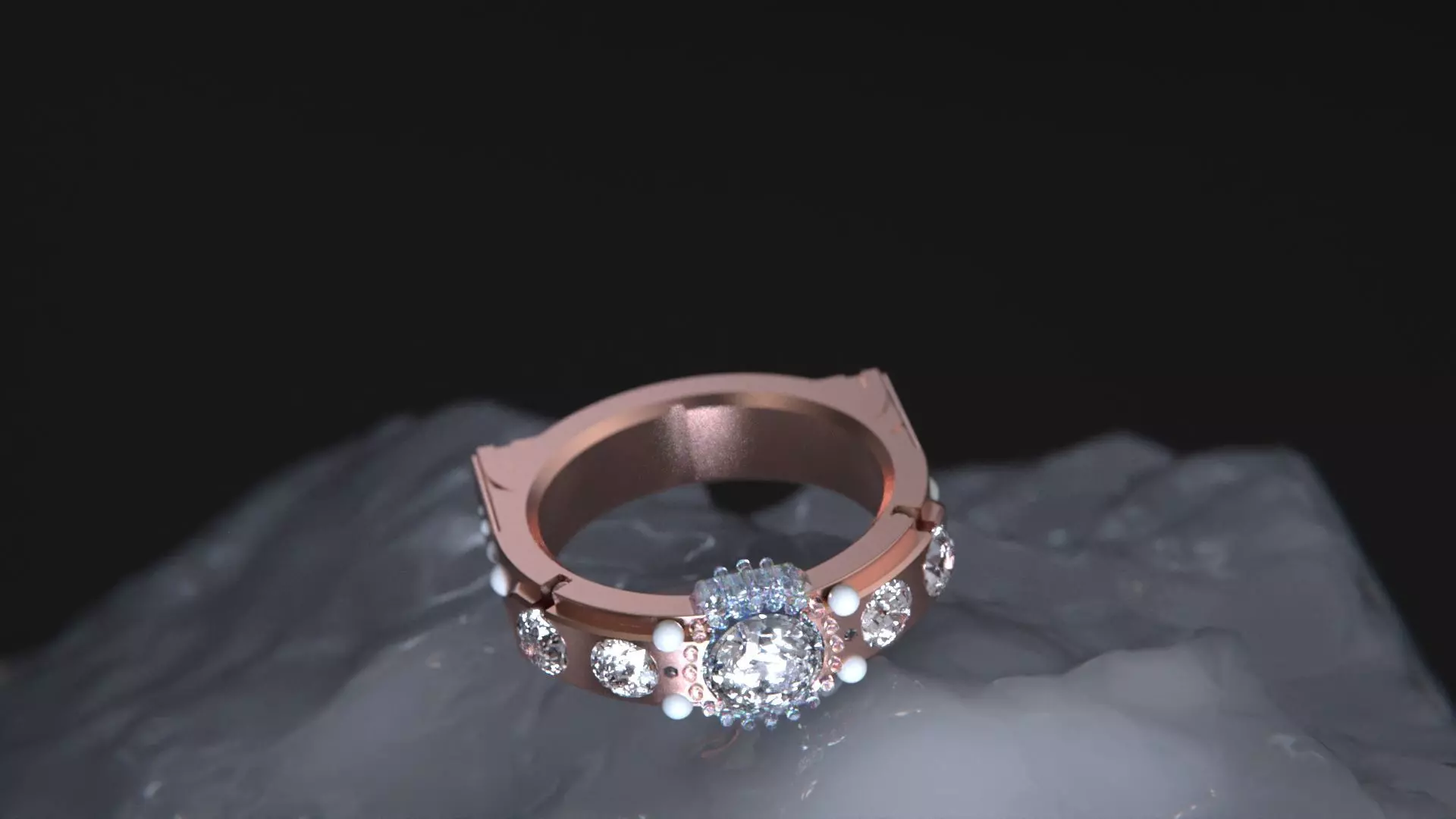 Crystal ring geometry 3D model_6