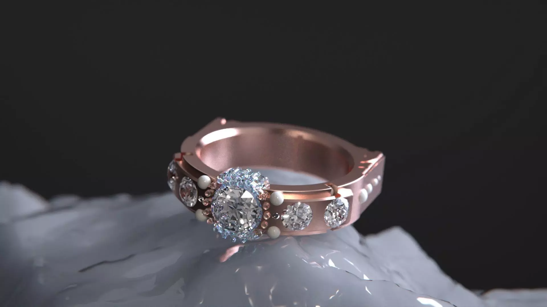 Crystal ring geometry 3D model_1