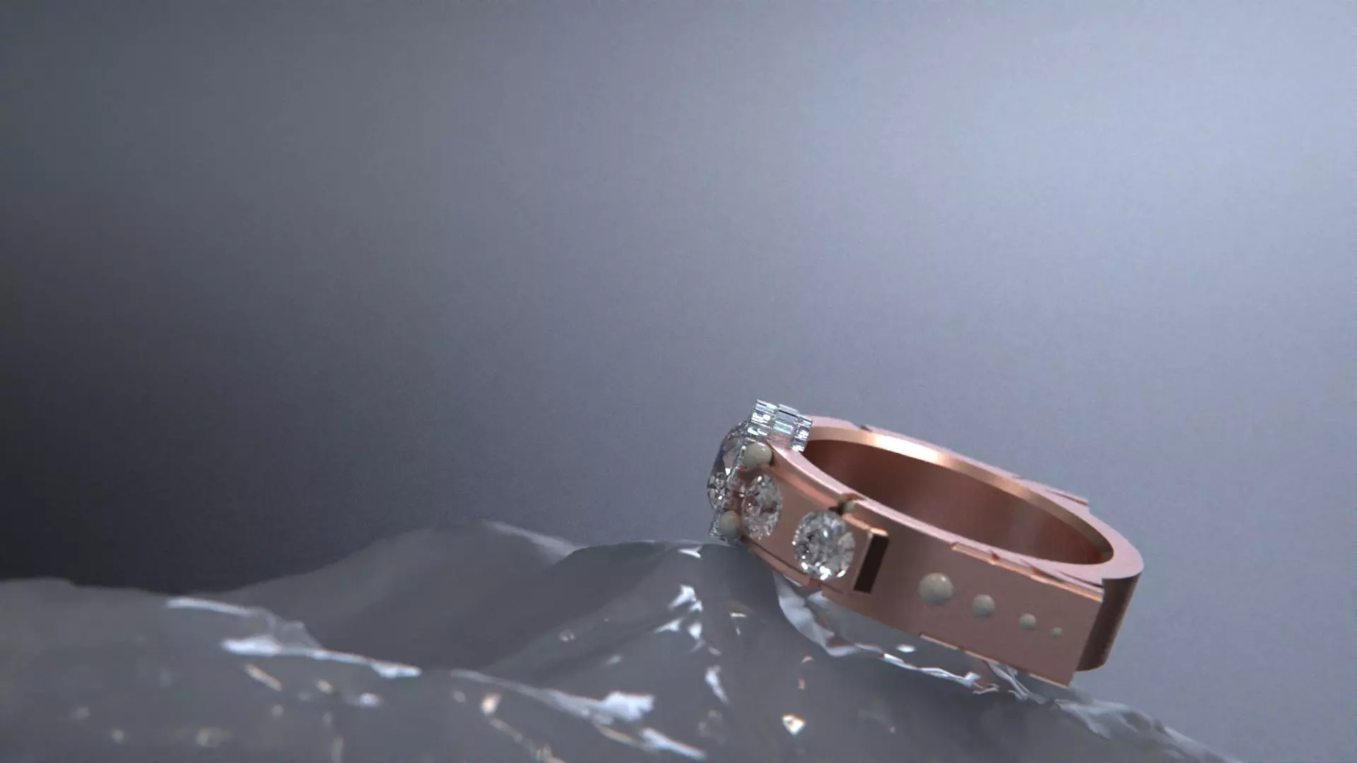 Crystal ring geometry 3D model_8