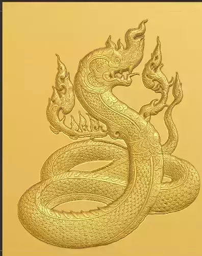 Phayanakh serpent Naga animals in Thai literature 3D print model
