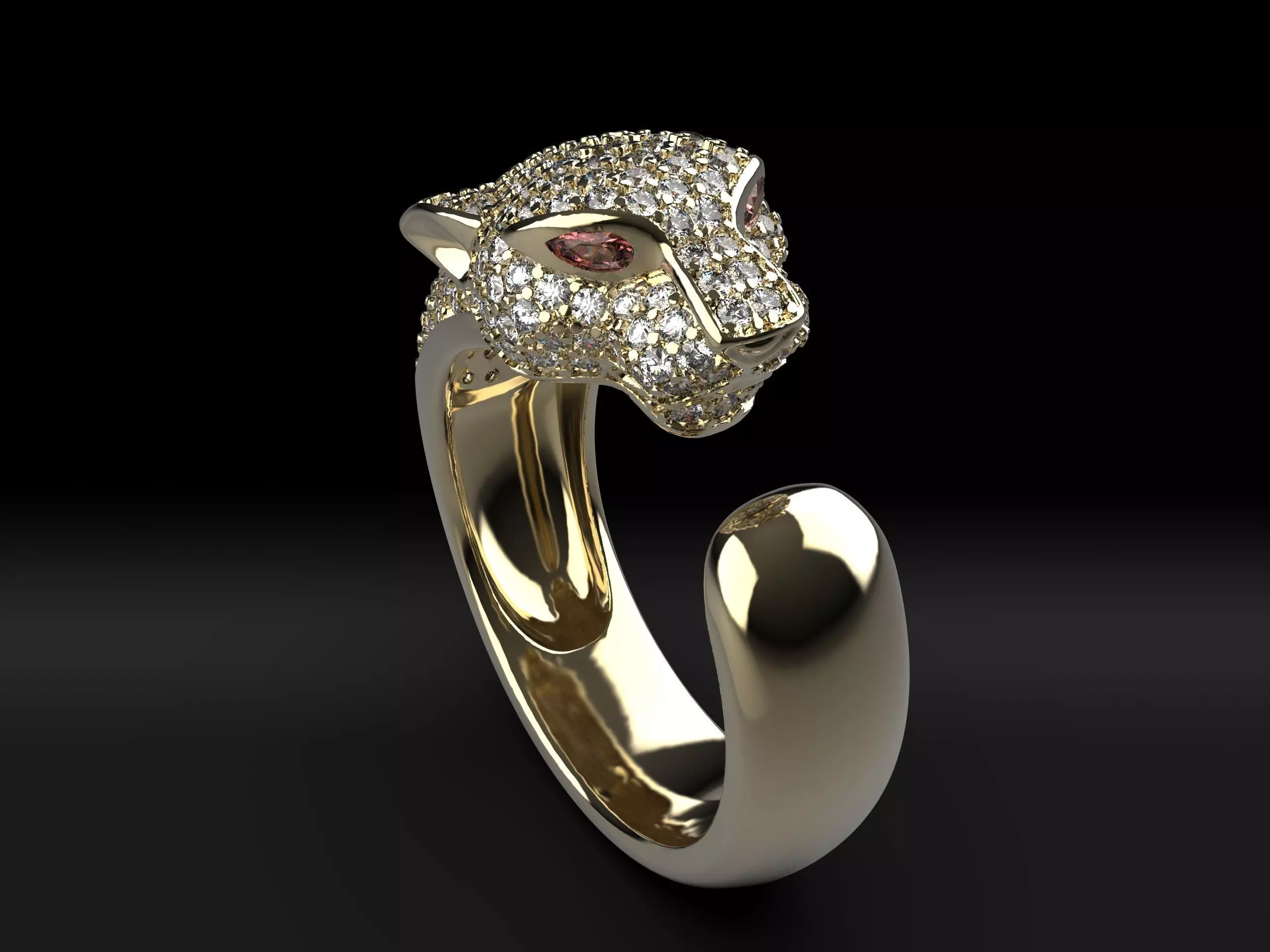 cartier phantera beautiful ring sizee 18 3D print model_4