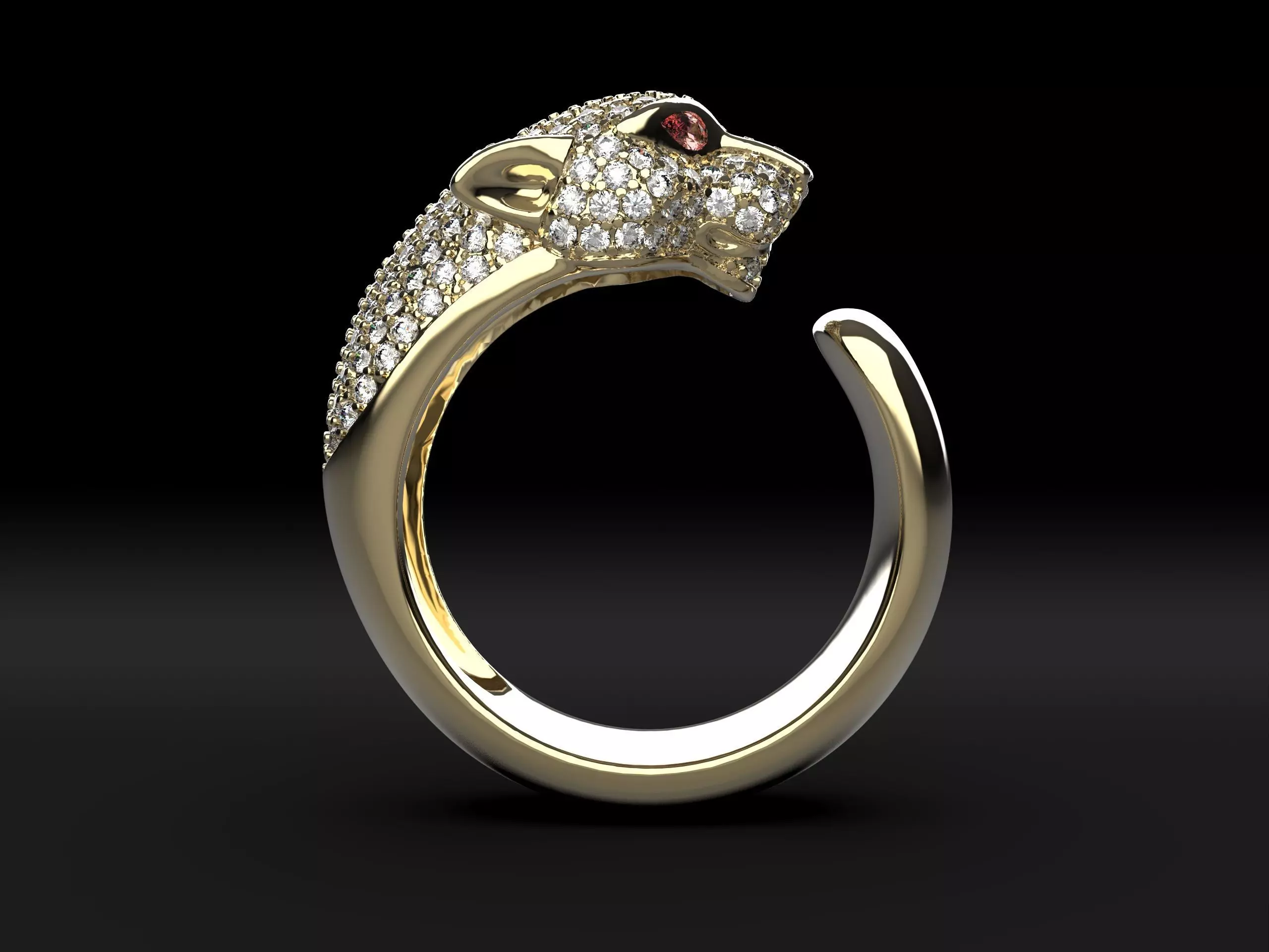cartier phantera beautiful ring sizee 18 3D print model_1